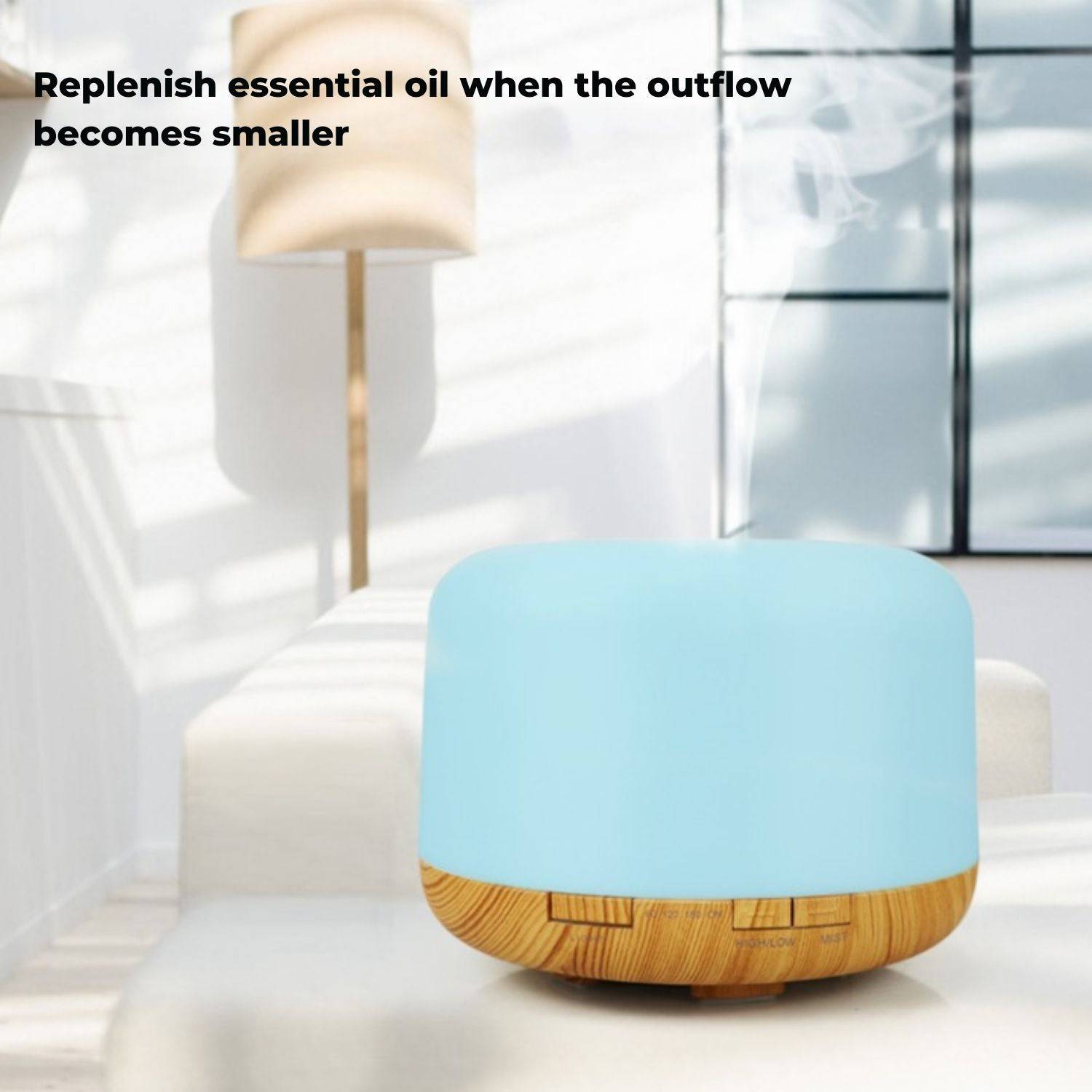 GOMINIMO 5 in1 LED Aromatherapy Essential Oil Diffuser 500ml (Wood Base) - One Oasis