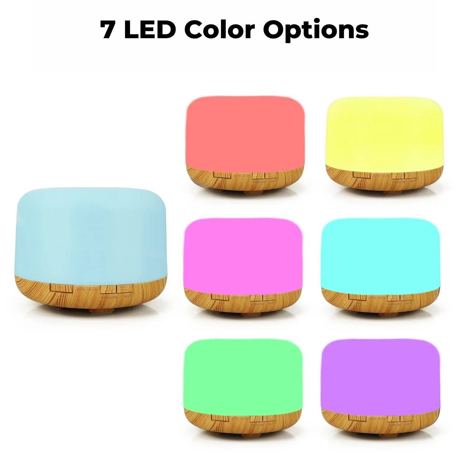 GOMINIMO 5 in1 LED Aromatherapy Essential Oil Diffuser 500ml (Wood Base) - One Oasis