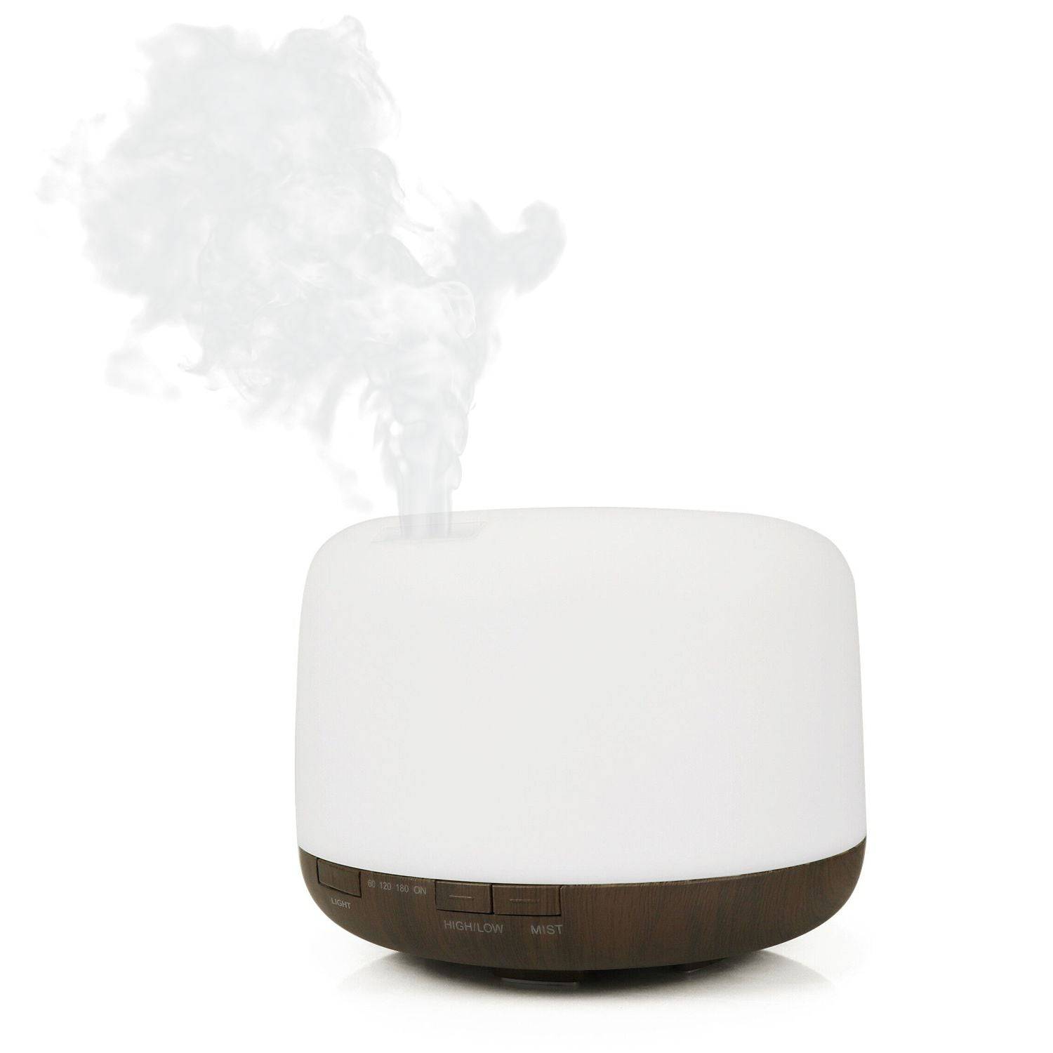 GOMINIMO 5 in1 LED Aromatherapy Essential Oil Diffuser 500ml (Dark Wood Base) - One Oasis