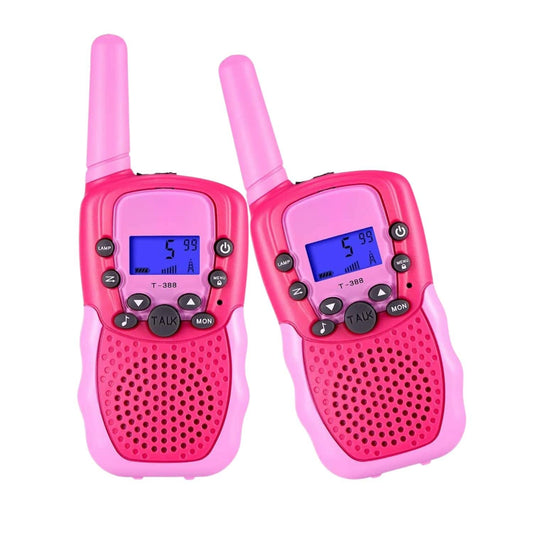 GOMINIMO 2 Pack Walkie Talkies for Kids with 40 Channels & LED Flashlight & LCD Screen (Pink) - One Oasis