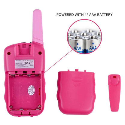 GOMINIMO 2 Pack Walkie Talkies for Kids with 40 Channels & LED Flashlight & LCD Screen (Pink) - One Oasis