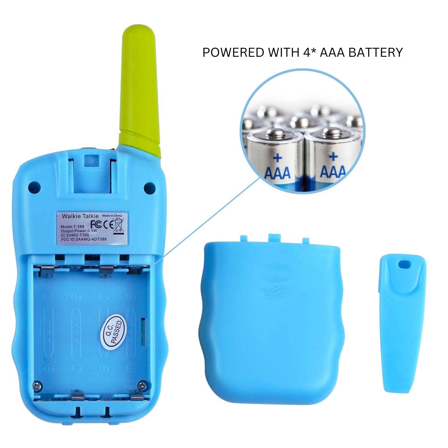 GOMINIMO 2 Pack Walkie Talkies for Kids with 40 Channels & LED Flashlight & LCD Screen (Blue and Green) - One Oasis