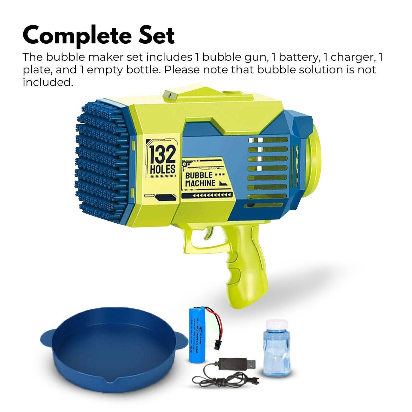 GOMINIMO 132 Holes Bubbles Machine Gun for Kids (Dark Blue and Green) - One Oasis