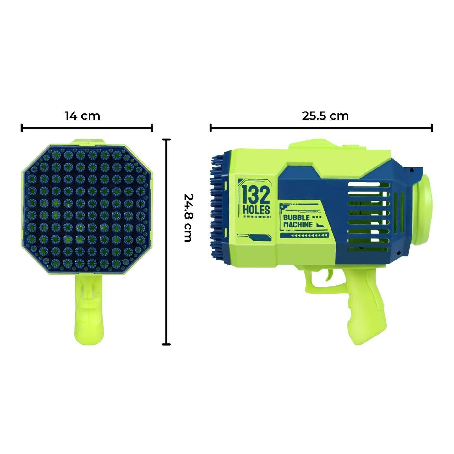GOMINIMO 132 Holes Bubbles Machine Gun for Kids (Dark Blue and Green) - One Oasis