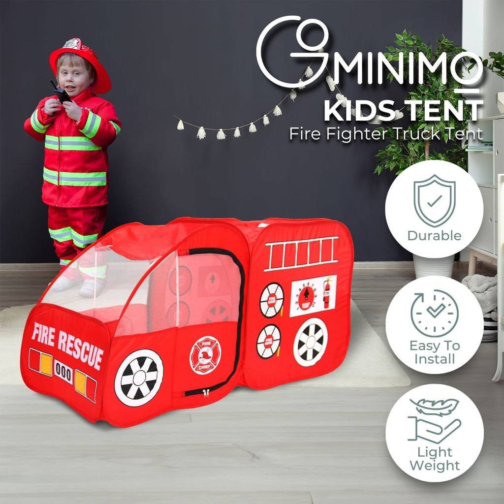 GOMINIMO Kids Fire fighting truck Tent (Red) - One Oasis