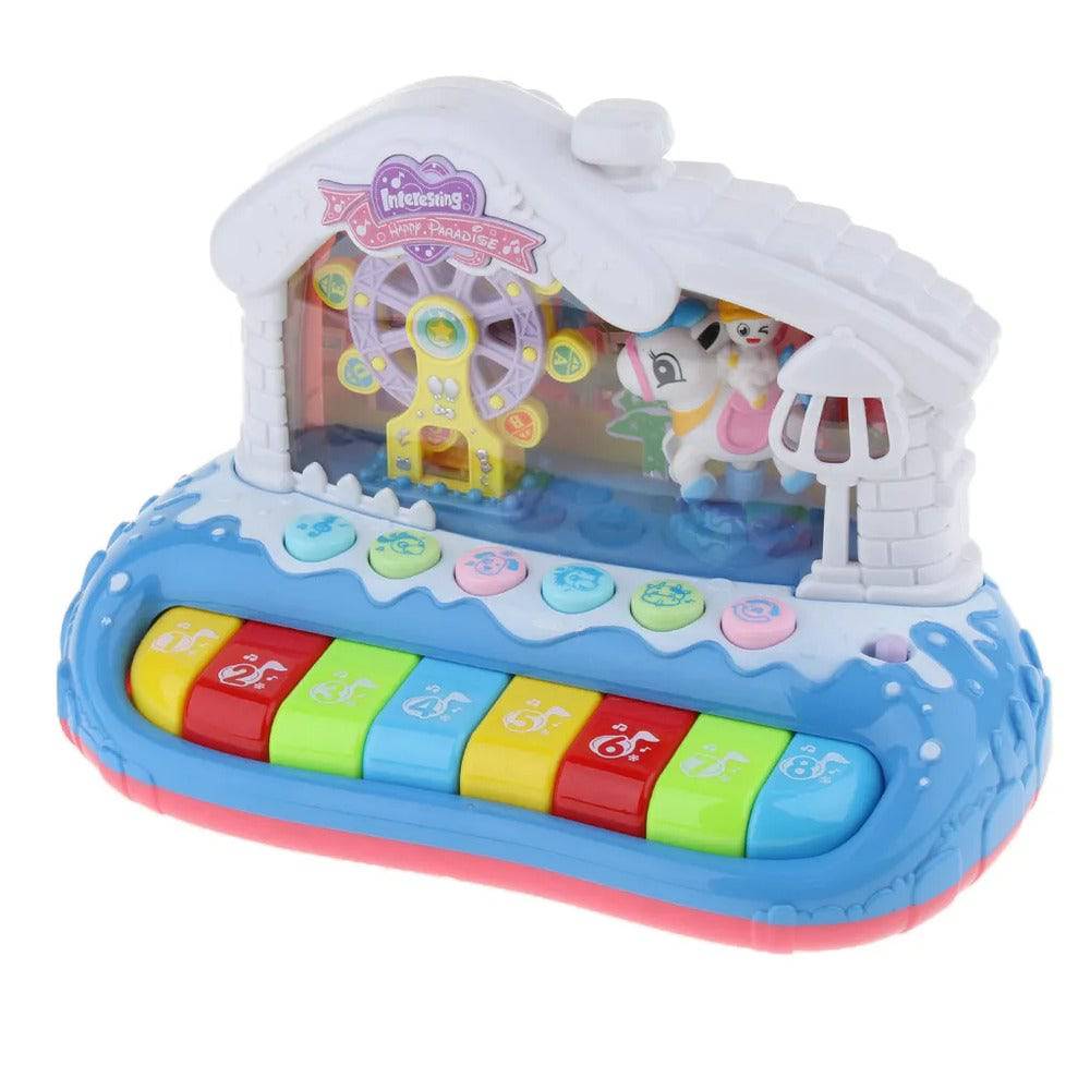 GOMINIMO Kids Toy Musical Ferris Wheel Piano Keyboard (Blue) - One Oasis