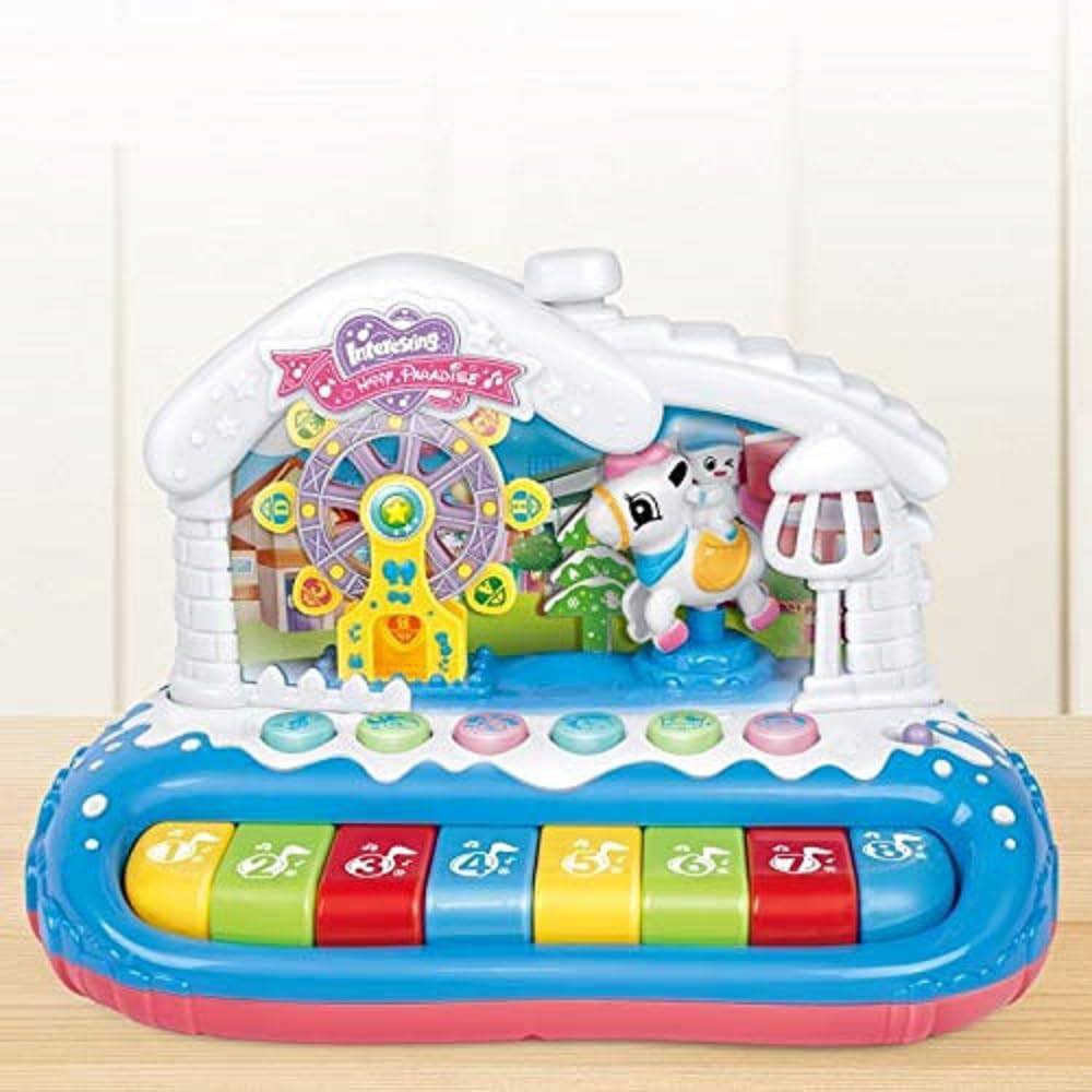 GOMINIMO Kids Toy Musical Ferris Wheel Piano Keyboard (Blue) - One Oasis