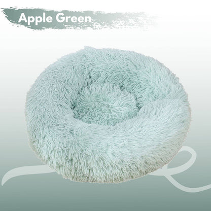 Floofi Pet Bed Round Plush (80cm Apple Green) - One Oasis