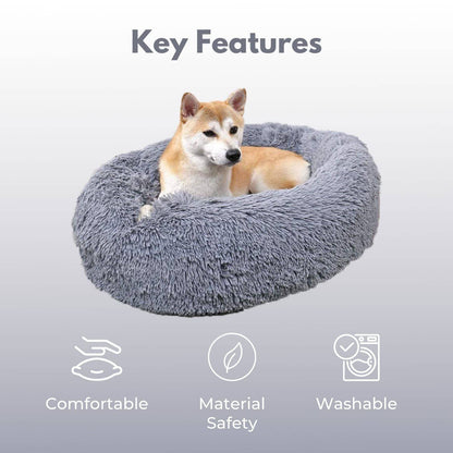 Floofi Pet Bed Round Plush (80cm Apple Green) - One Oasis