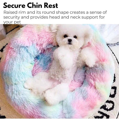 Floofi Pet Bed Round Plush (80cm Apple Green) - One Oasis
