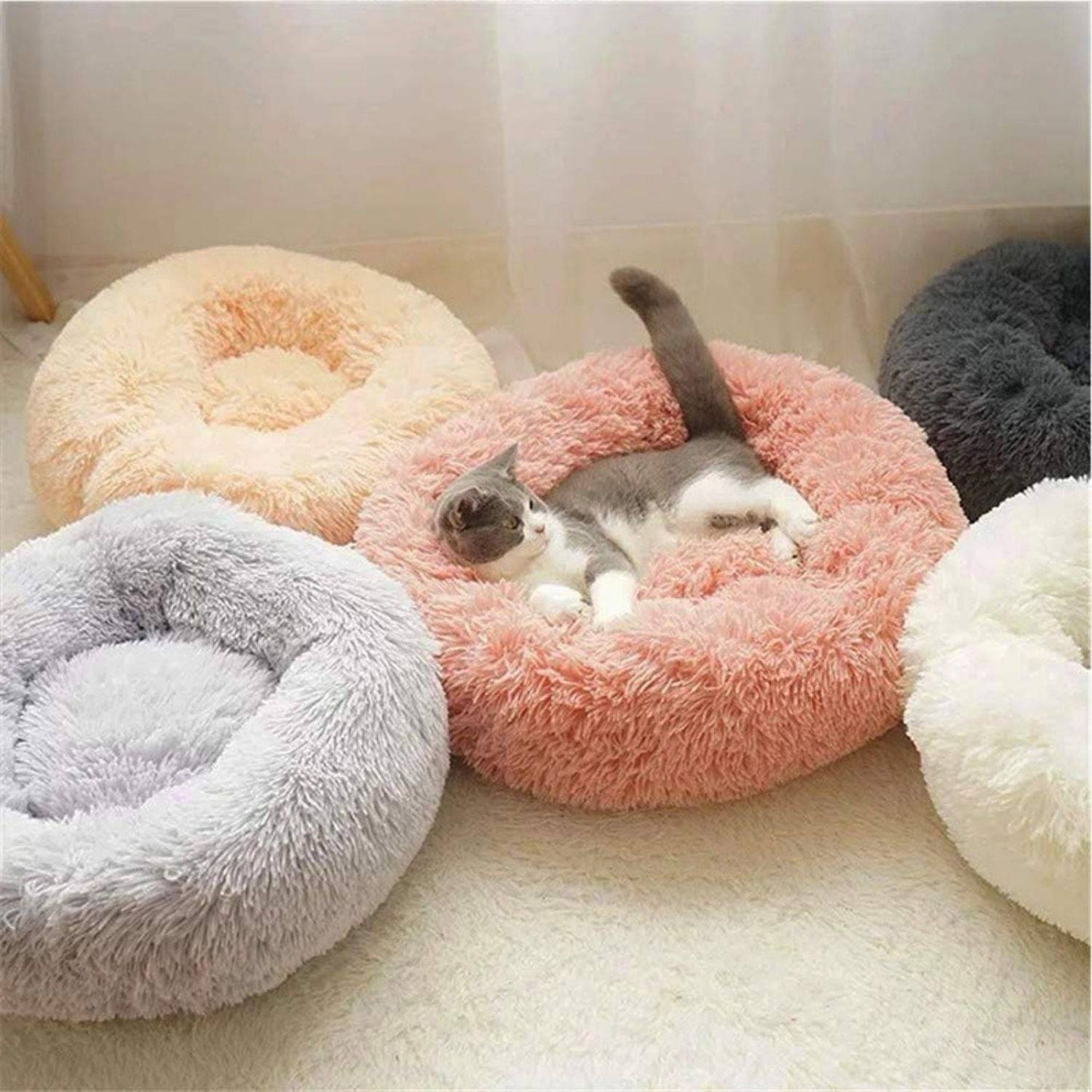 Floofi Pet Bed Round Plush (80cm Apple Green) - One Oasis