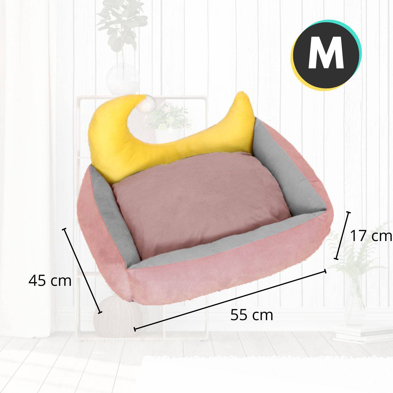 Floofi Pet Bed Moon Design (M Blue) - One Oasis