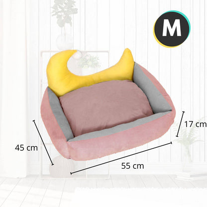 Floofi Pet Bed Moon Design (M Blue) - One Oasis