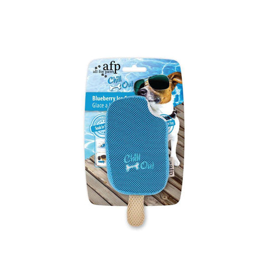 Dog Drinking Sponge Soak - Blueberry Ice Cream Shape Chew Play Toy AFP - Blue - One Oasis