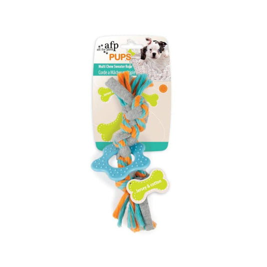 Puppy Multi Chew Rope Ring Toy - Dog Knotted Braided Cotton Teething Play AFP - One Oasis