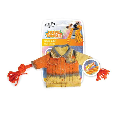 Dog Chew Rope Squeak Jacket For Biting + Cleaning Puppy Teeth Play Toy AFP - One Oasis