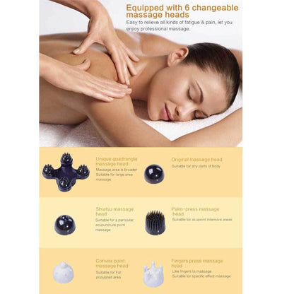 Full Body Handheld Massager - 6 Massage Heads - One Oasis