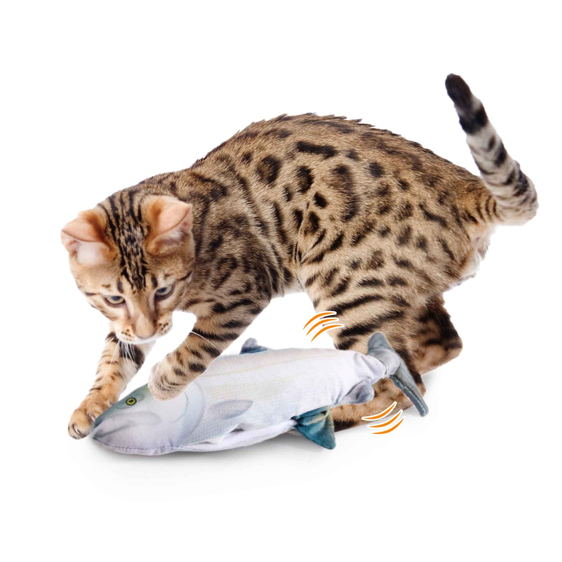 Jittering Sardine Cat Toy Flopping Dancing Fish + Catnip Silvervine Electric USB - One Oasis