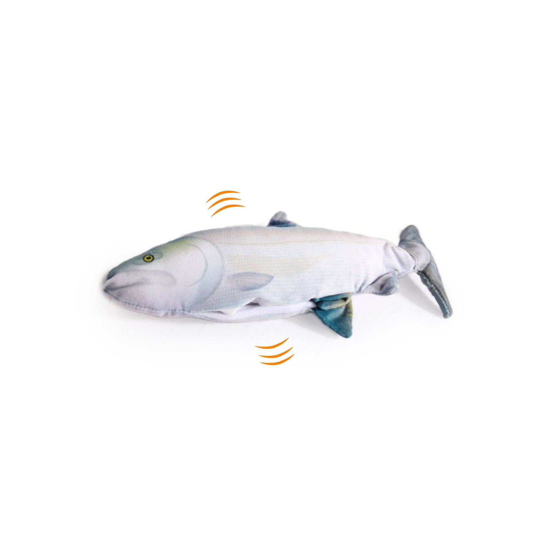 Jittering Sardine Cat Toy Flopping Dancing Fish + Catnip Silvervine Electric USB - One Oasis
