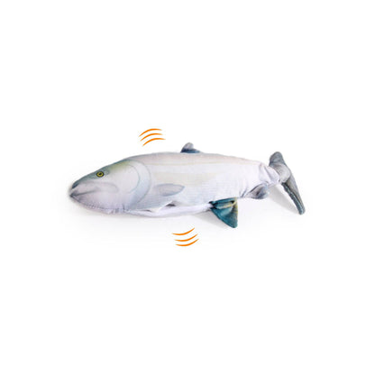 Jittering Sardine Cat Toy Flopping Dancing Fish + Catnip Silvervine Electric USB - One Oasis