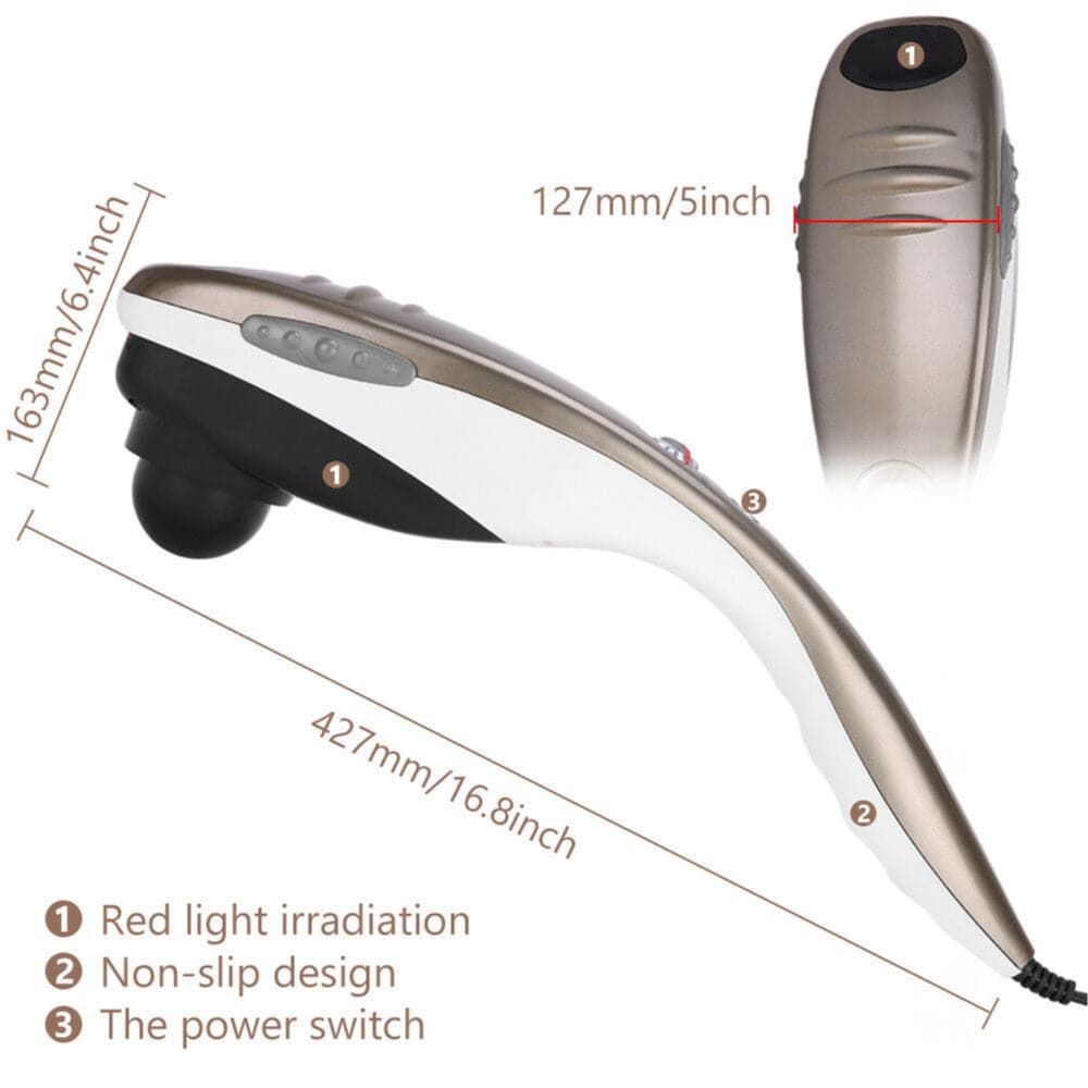 Full Body Handheld Massager Champagne - 6 Massage Heads - One Oasis