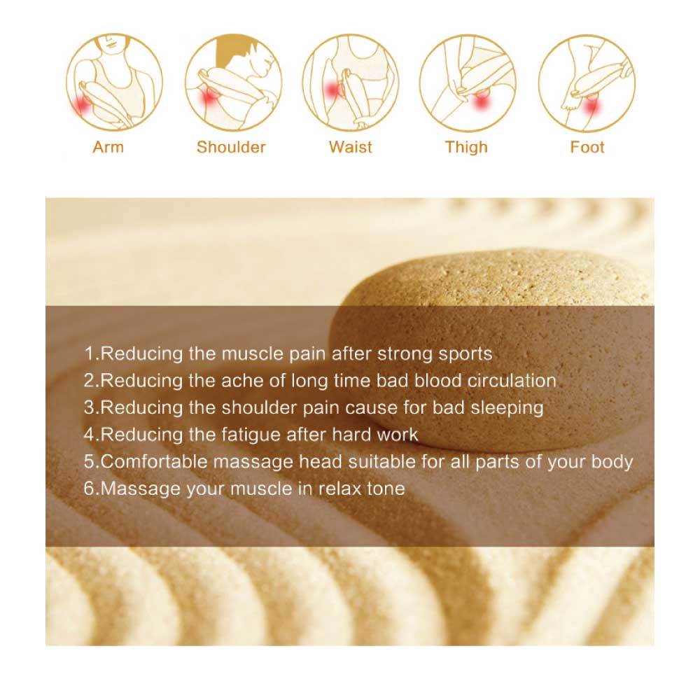 Full Body Handheld Massager Champagne - 6 Massage Heads - One Oasis