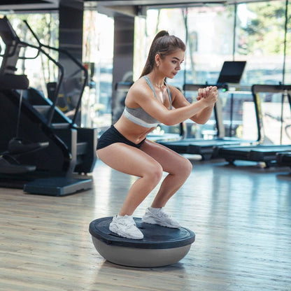 Powertrain Fitness Yoga Ball Home Gym Workout Balance Trainer Grey - One Oasis