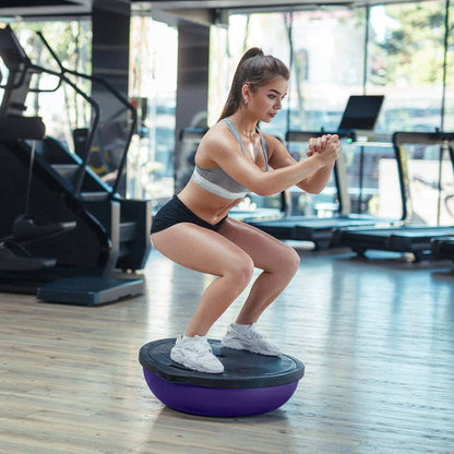 Powertrain Fitness Yoga Ball Home Gym Workout Balance Trainer Purple - One Oasis