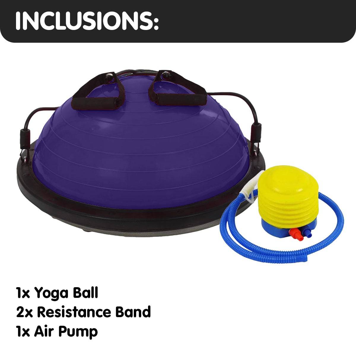 Powertrain Fitness Yoga Ball Home Gym Workout Balance Trainer Purple - One Oasis