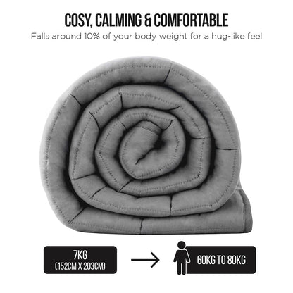 Laura Hill Weighted Blanket Heavy Quilt Doona 7Kg - Grey - One Oasis