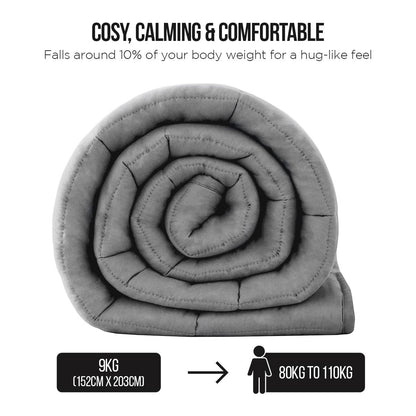 Laura Hill Weighted Blanket Heavy Quilt Doona 9Kg - Grey - One Oasis