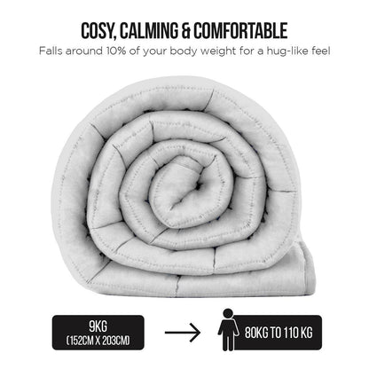 Laura Hill Weighted Blanket Heavy Quilt Doona Queen 9Kg -White - One Oasis