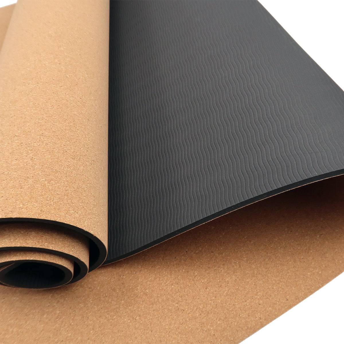 Powertrain Cork Yoga Mat with Carry Straps Home Gym Pilates - Plain - One Oasis