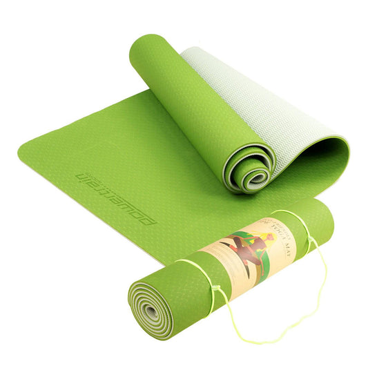 Powertrain Dual Layer 8mm Yoga Mat - Lime Green - One Oasis