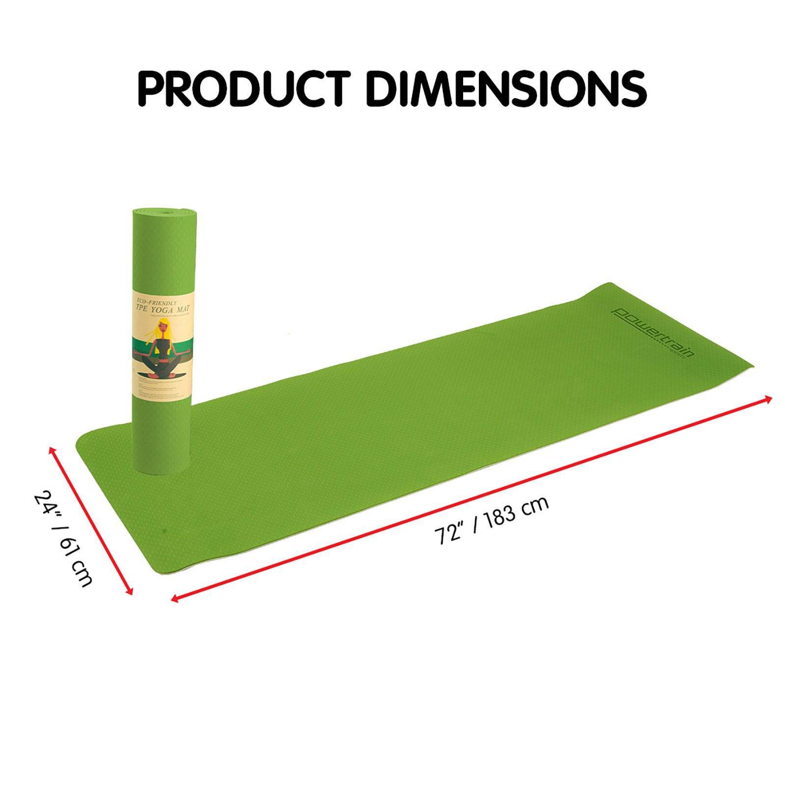 Powertrain Dual Layer 8mm Yoga Mat - Lime Green - One Oasis