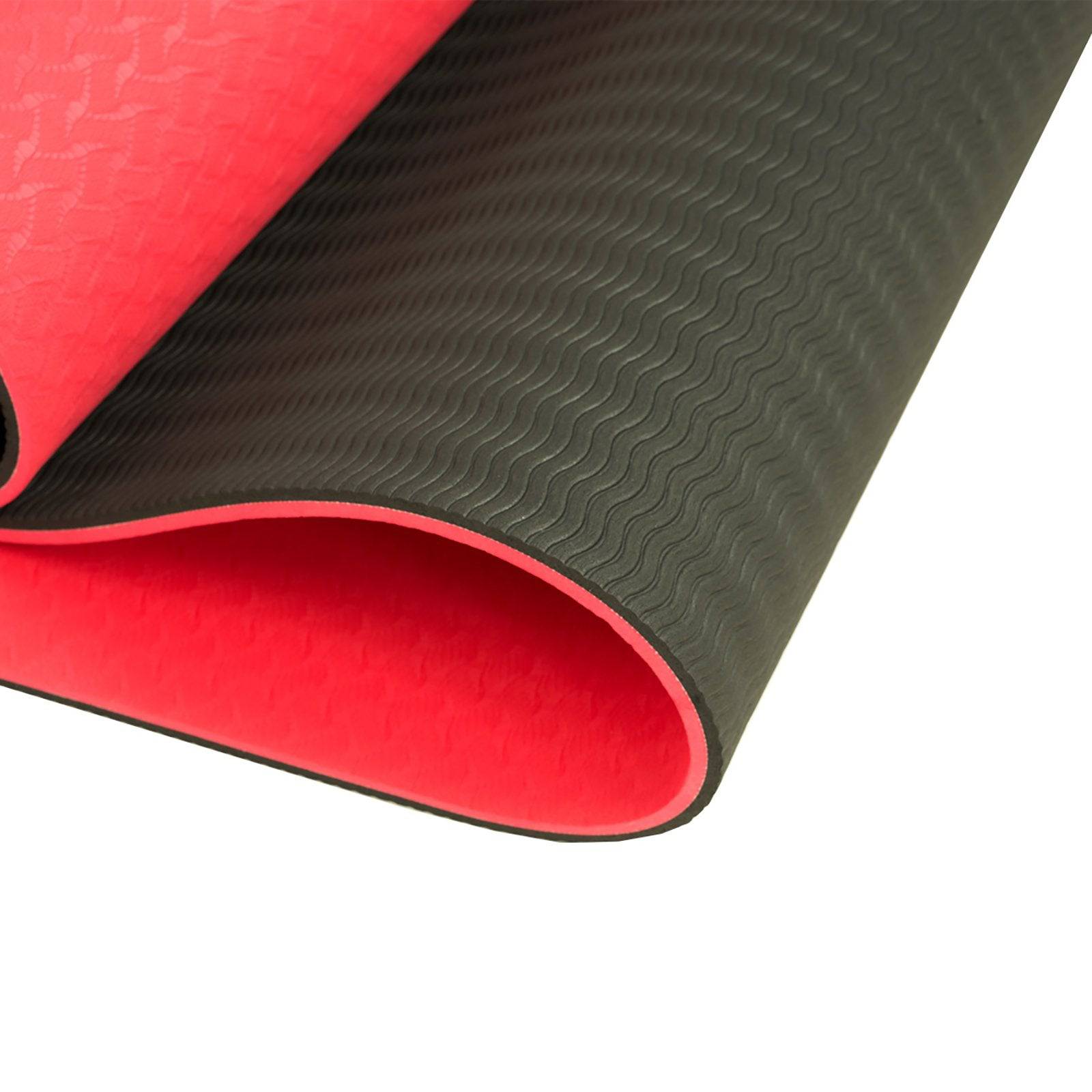 Powertrain Eco-friendly Dual Layer 8mm Yoga Mat - Red Blush - One Oasis