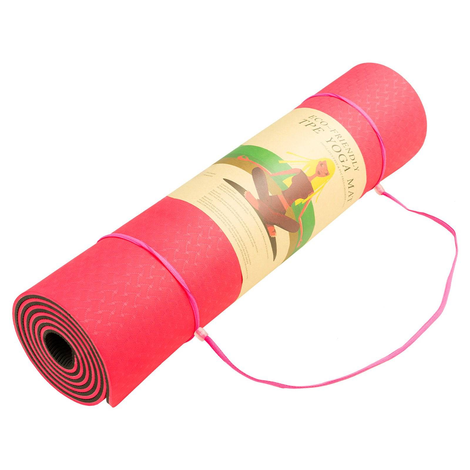Powertrain Eco-friendly Dual Layer 8mm Yoga Mat - Red Blush - One Oasis