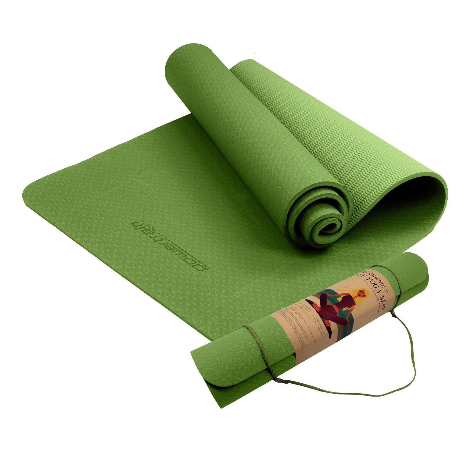 Powertrain Eco-friendly Dual Layer 6mm Yoga Mat - Olive - One Oasis