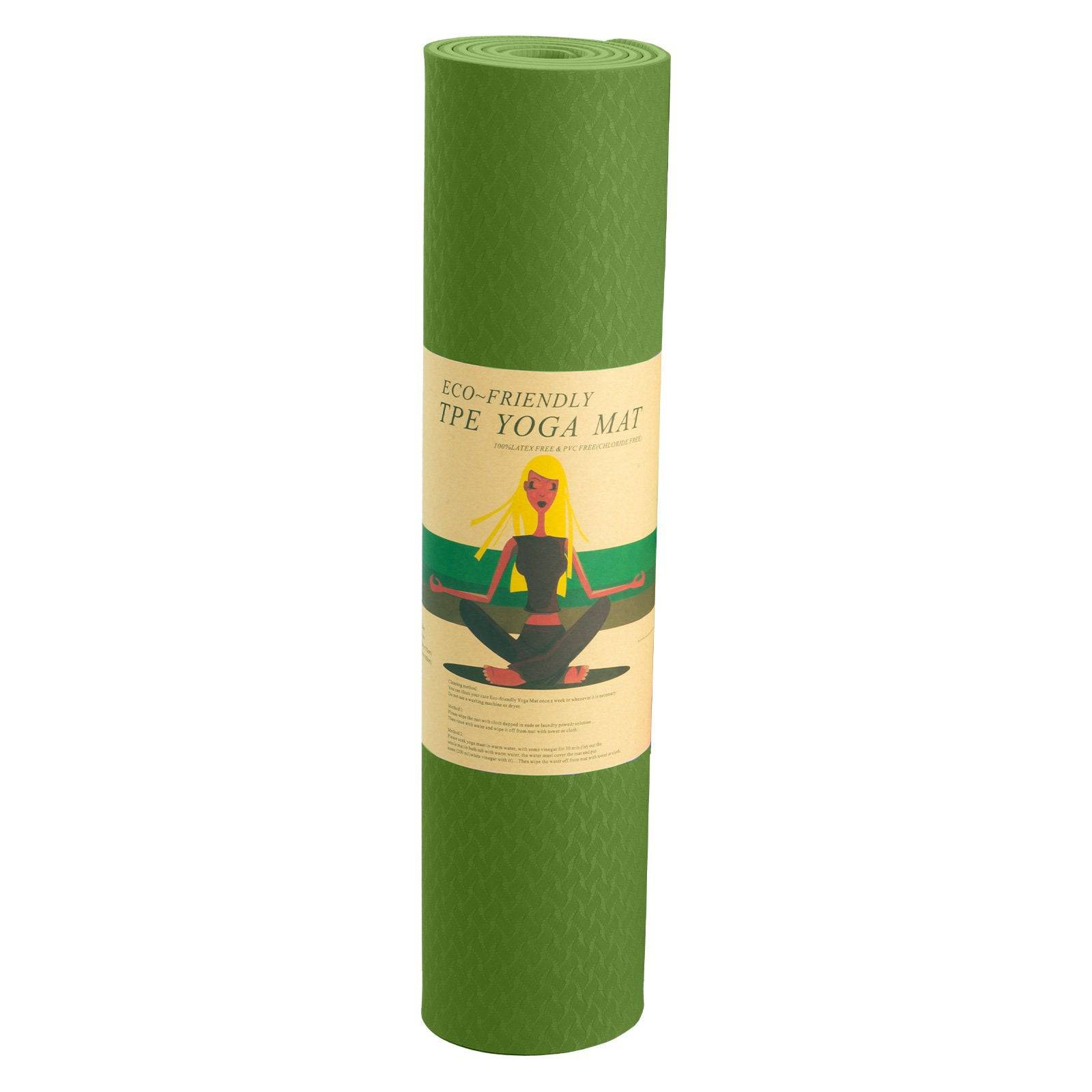 Powertrain Eco-friendly Dual Layer 6mm Yoga Mat - Olive - One Oasis