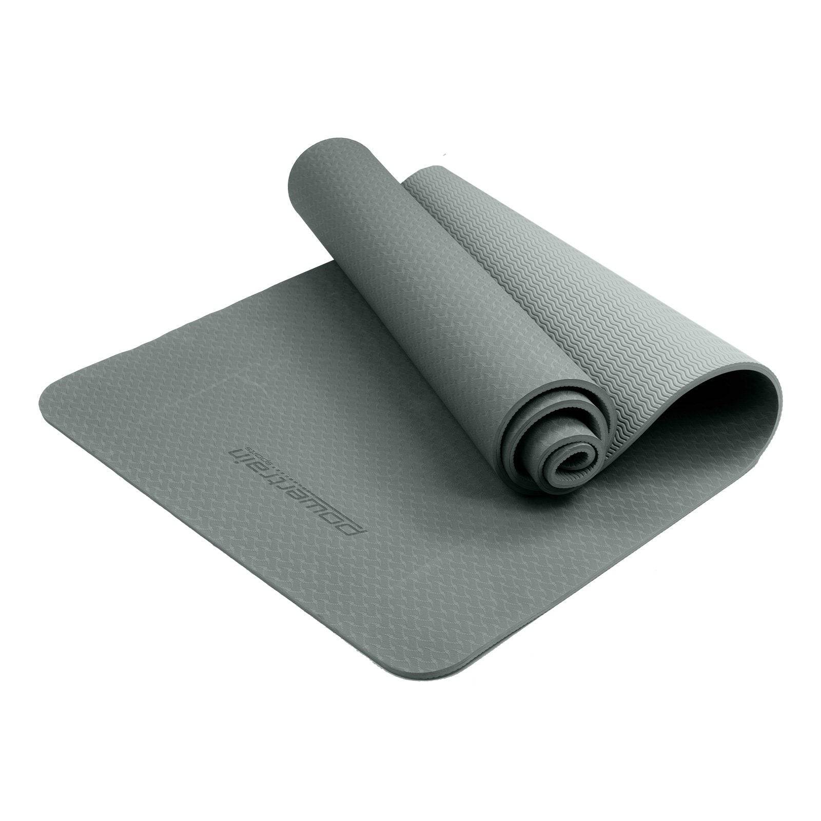 Powertrain Eco-friendly Dual Layer 6mm Yoga Mat- Slate Grey - One Oasis