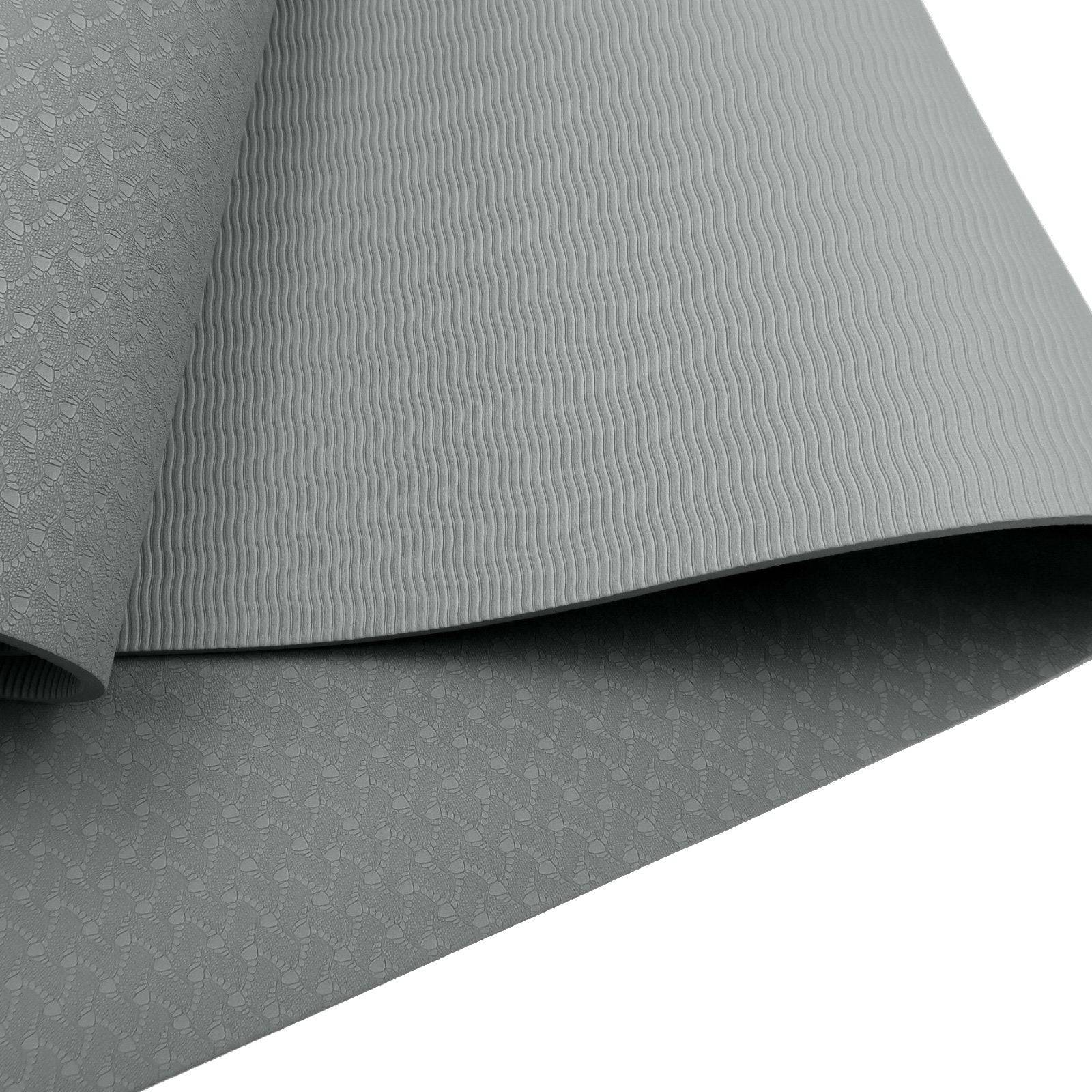 Powertrain Eco-friendly Dual Layer 6mm Yoga Mat- Slate Grey - One Oasis