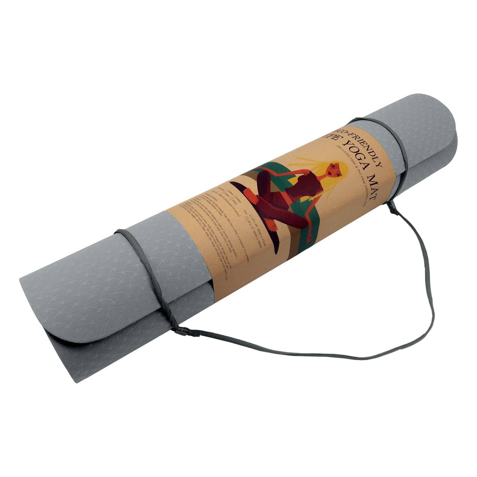 Powertrain Eco-friendly Dual Layer 6mm Yoga Mat- Slate Grey - One Oasis