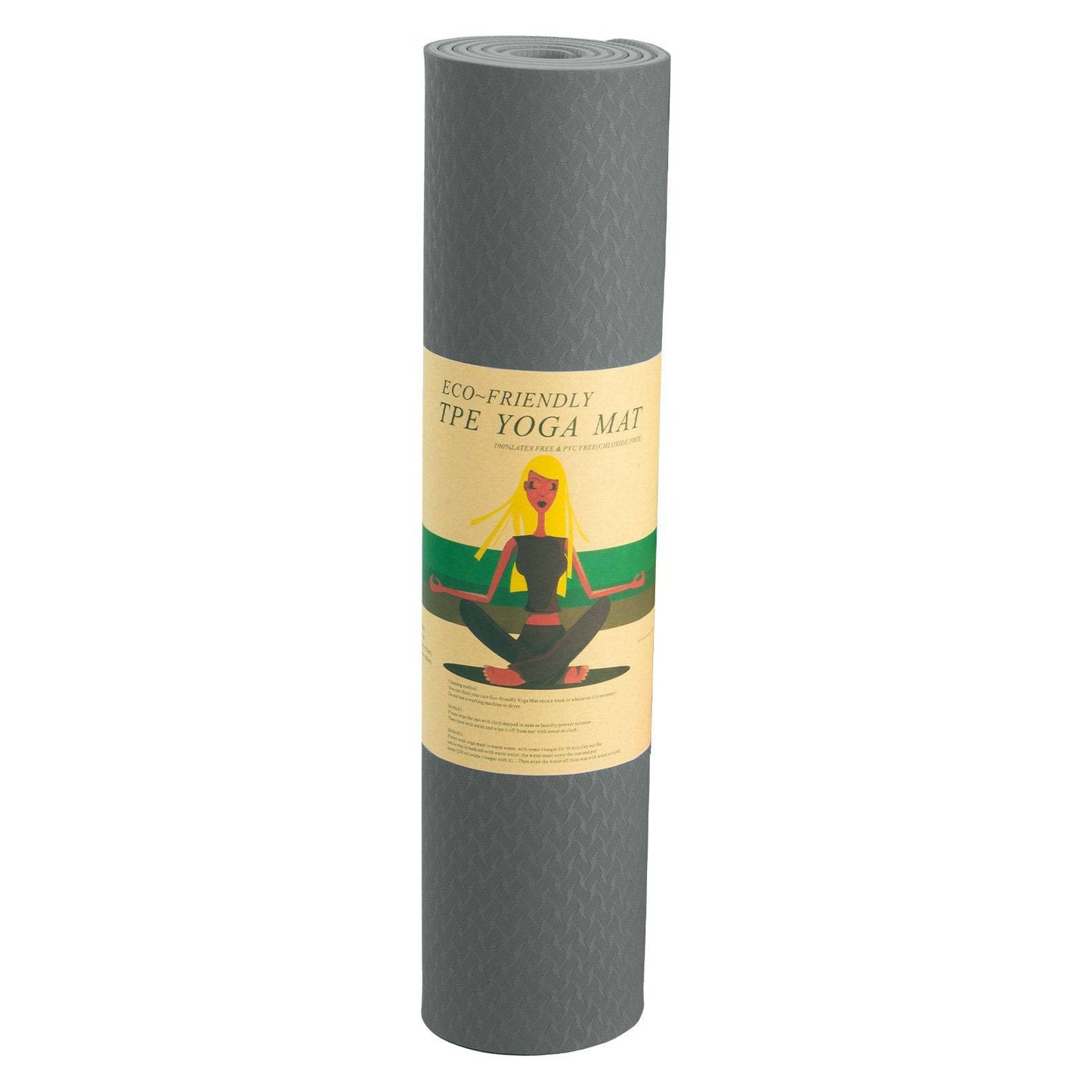 Powertrain Eco-friendly Dual Layer 6mm Yoga Mat- Slate Grey - One Oasis
