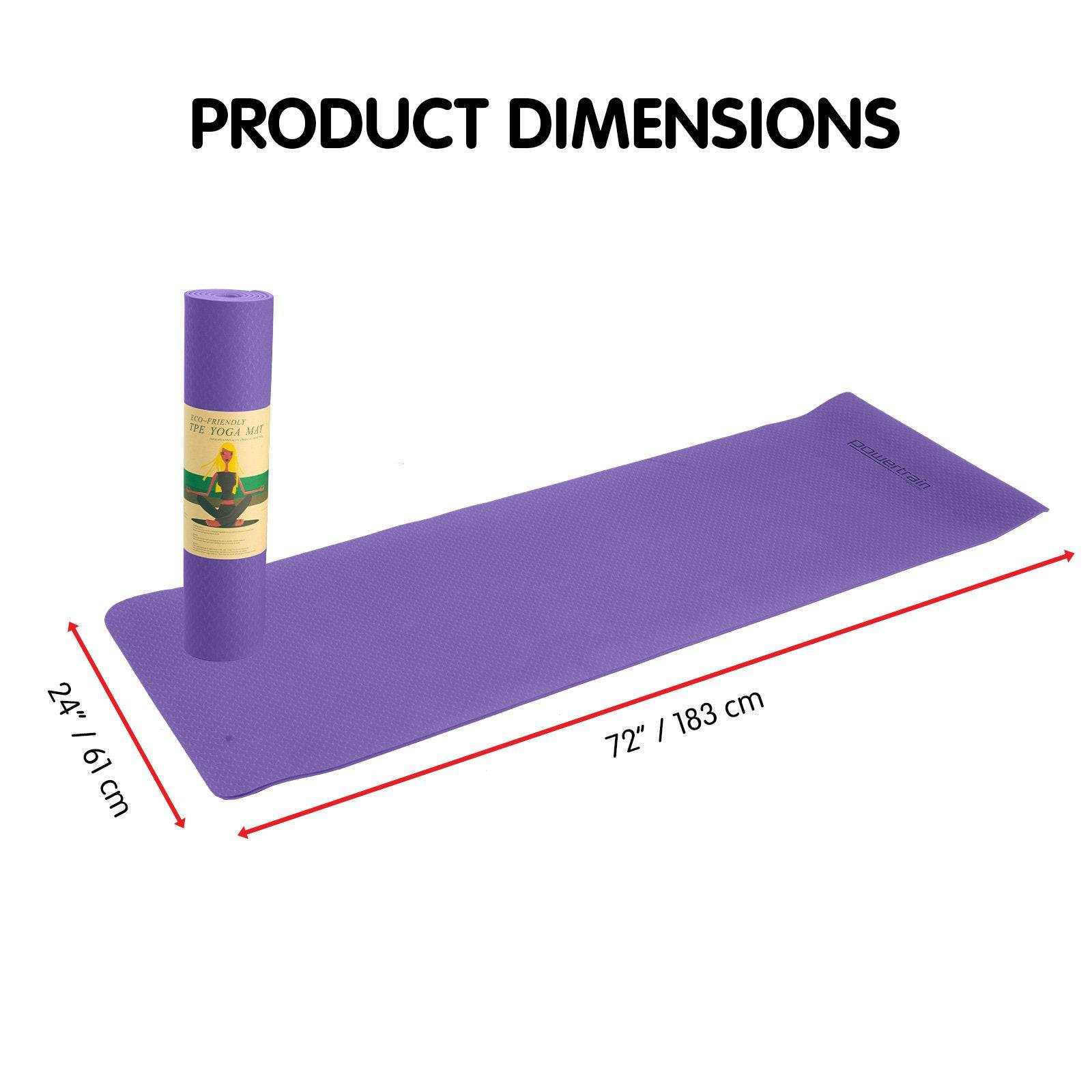 Powertrain Eco-friendly Dual Layer 6mm Yoga Mat - Lilac - One Oasis
