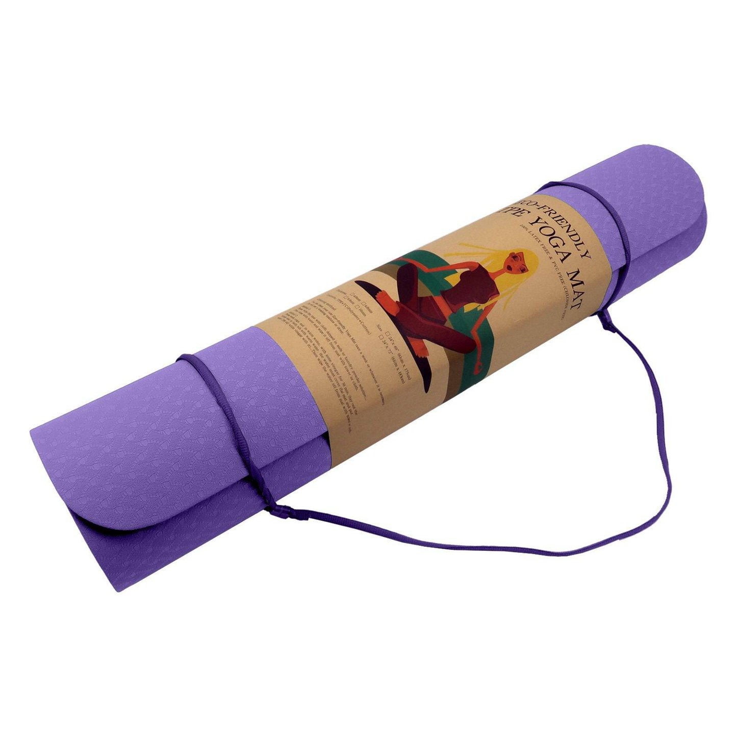 Powertrain Eco-friendly Dual Layer 6mm Yoga Mat - Lilac - One Oasis