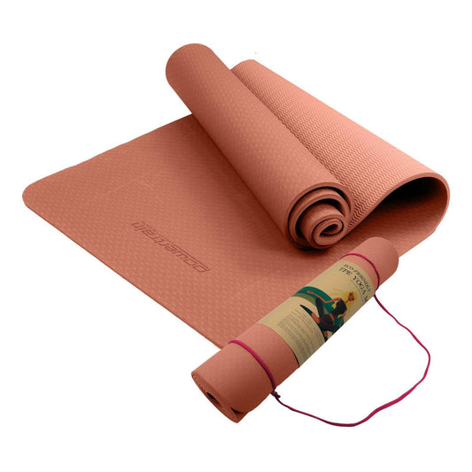 Powertrain Eco-friendly Dual Layer 6mm Yoga Mat - Peach - One Oasis