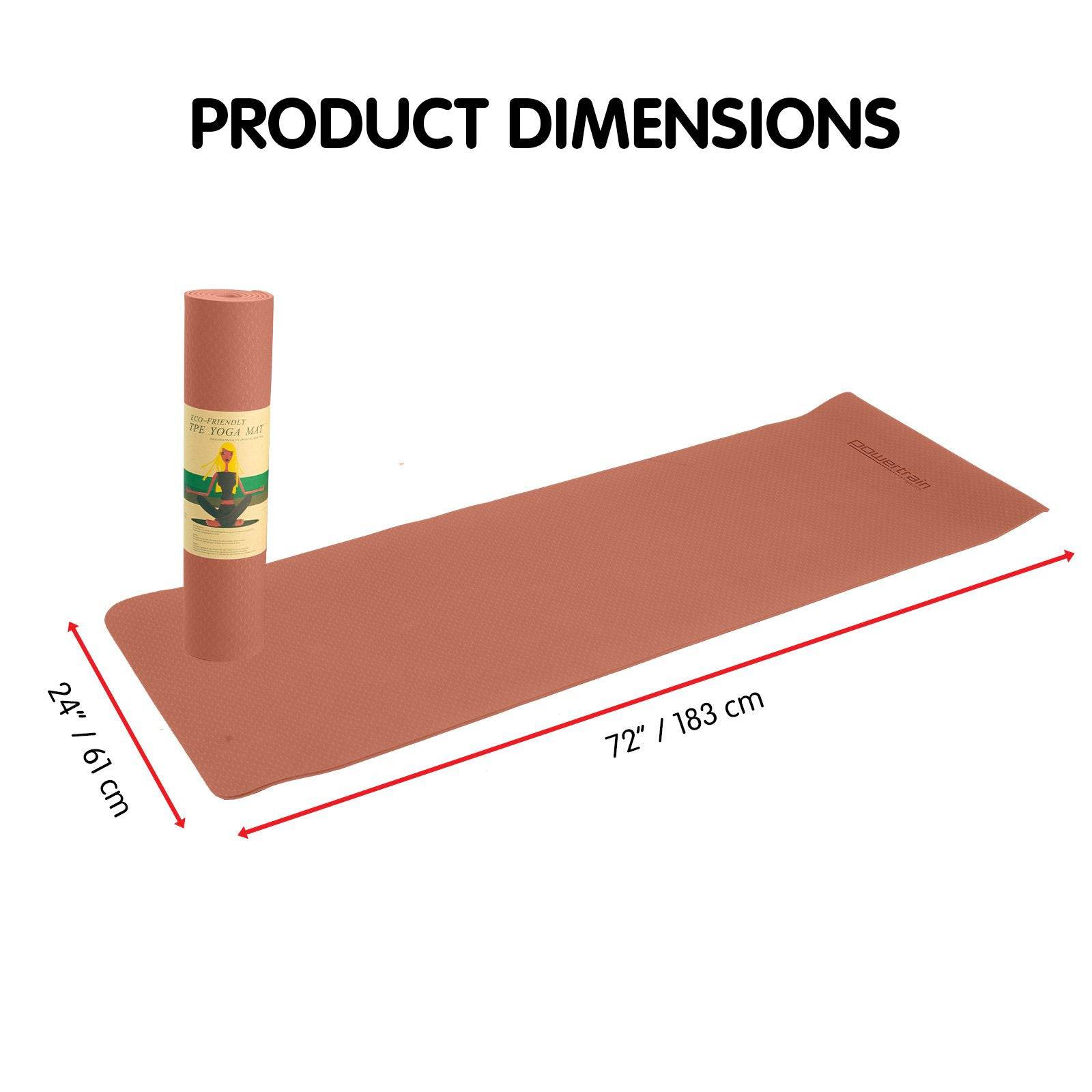 Powertrain Eco-friendly Dual Layer 6mm Yoga Mat - Peach - One Oasis