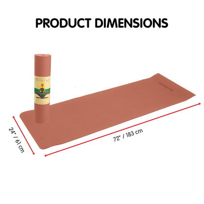 Powertrain Eco-friendly Dual Layer 6mm Yoga Mat - Peach - One Oasis