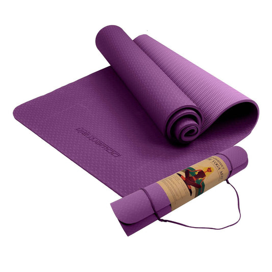Powertrain Eco-friendly Dual Layer 6mm Yoga Mat - Royal Purple - One Oasis