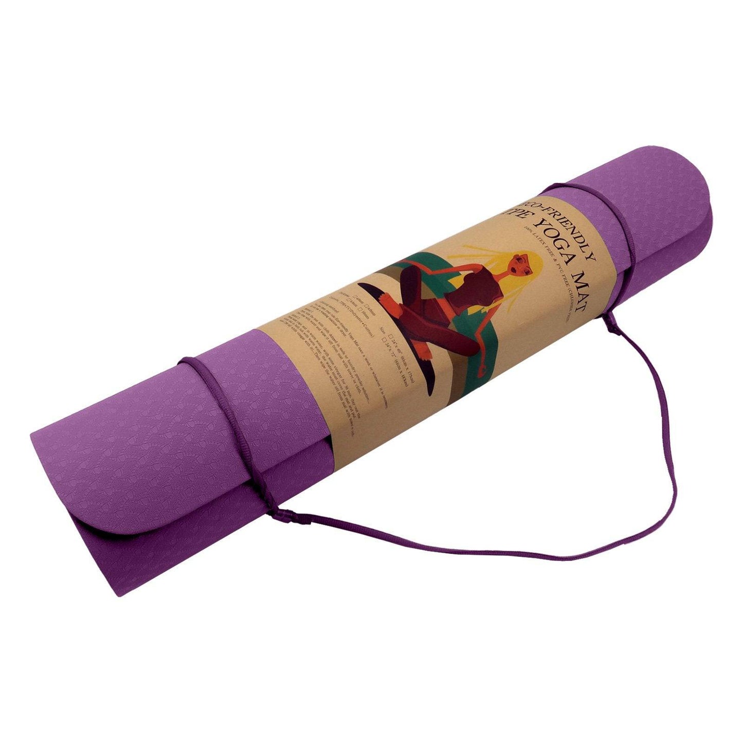 Powertrain Eco-friendly Dual Layer 6mm Yoga Mat - Royal Purple - One Oasis
